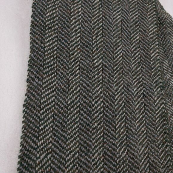 Wool Scarf Green Gray Handmade In Montana Fringe Rectangular Lazuli Of Lenore - Picture 2 of 11